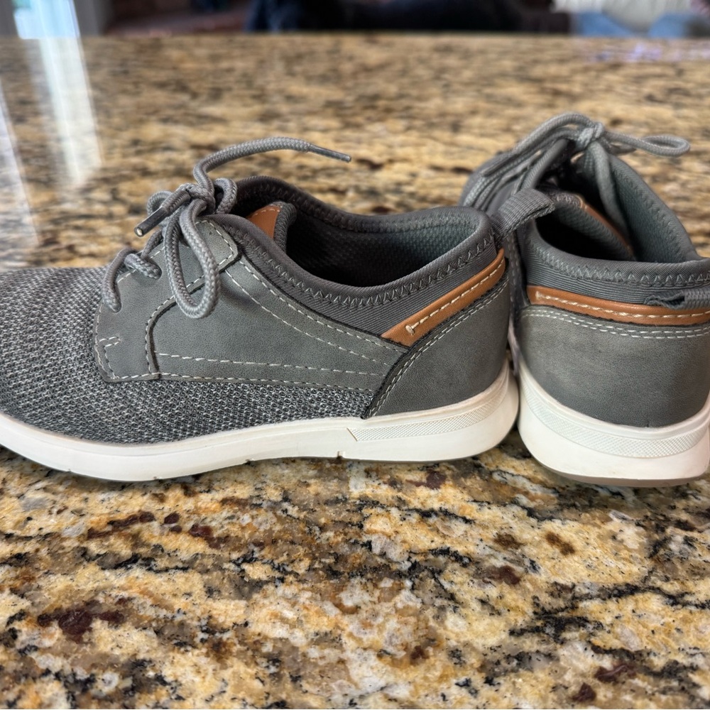 Sonoma Gray and Brown Kids Dress Sneakers - size 12